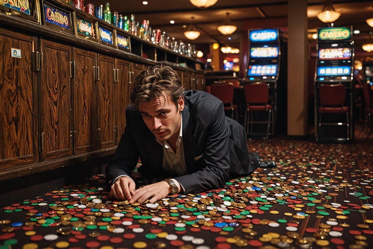 Drunken Casino Caper: ผู้ชายงีบหลับในตู้หลังจากบุกเข้ามา image